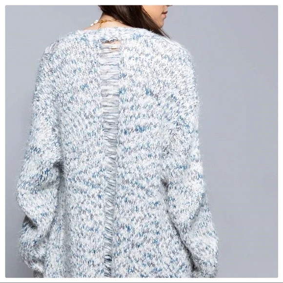 POL Mohair Distressed Long Cardigan Duster - Picture 4 of 9